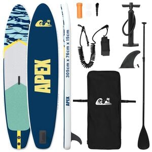 vidaXL &Phi;&omicron;&upsilon;&sigma;&kappa;&omega;&tau;ή &sigma;&alpha;&nu;ί&delta;&alpha; SUP APEX 305 x 76 x 15 cm &Mu;&pi;&lambda;&epsilon; &gamma;&iota;&alpha;