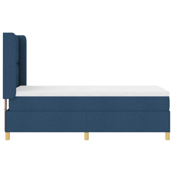 vidaXL Κρεβάτι Box Spring με Ματράς & LED Μπλε 90x200 εκ. Υφασμάτινο
