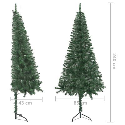 vidaXL Χριστουγεν. Δέντρο Γωνιακό Τεχνητό LED/Μπάλες Πράσινο 150εκ PVC