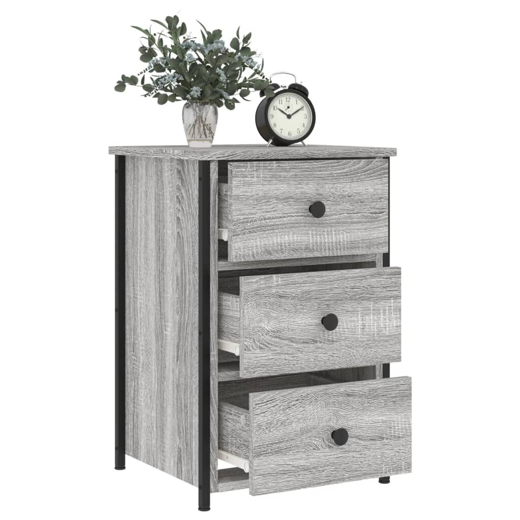 vidaXL Κομοδίνα 2 τεμ. Γκρι Sonoma 40x36x60 εκ. από Επεξεργασμένο Ξύλο
