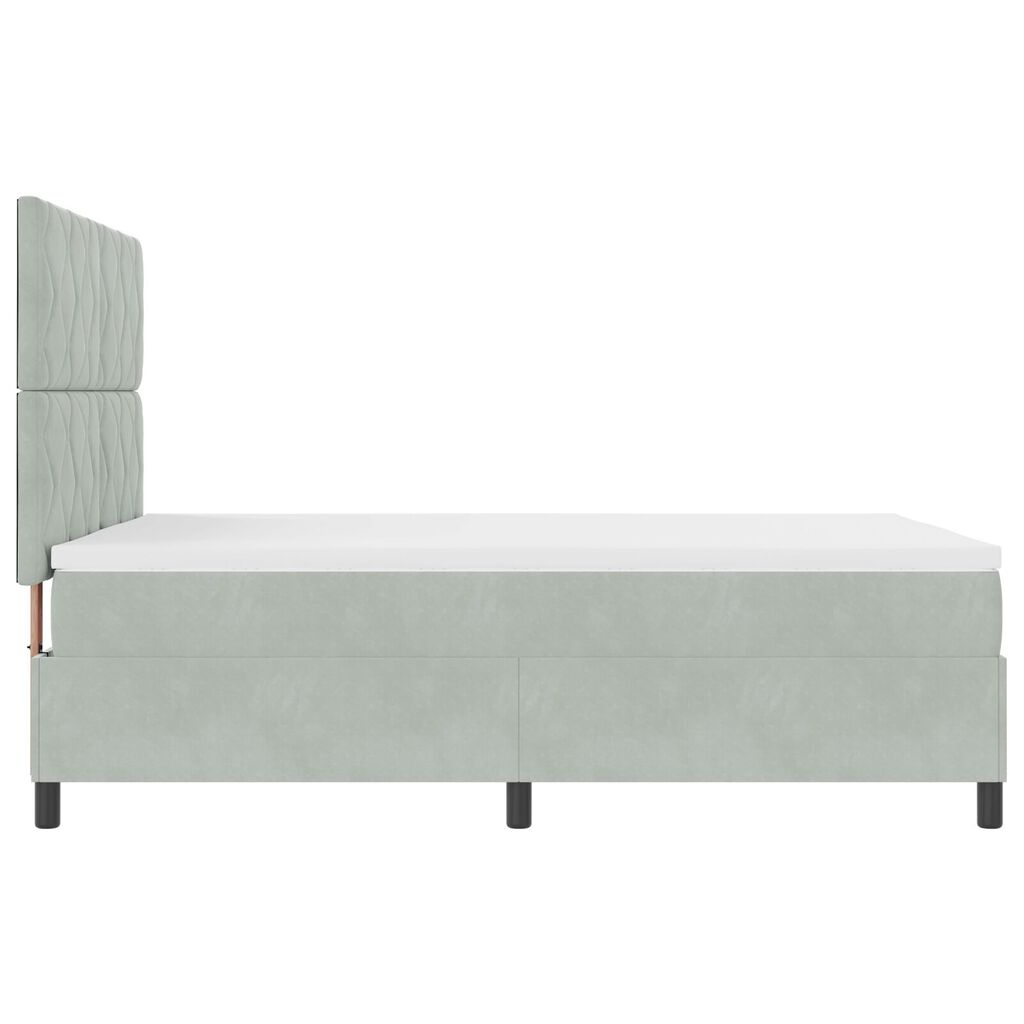 vidaXL Κρεβάτι με Στρώμα Light Grey 160x200 cm Βελούδο