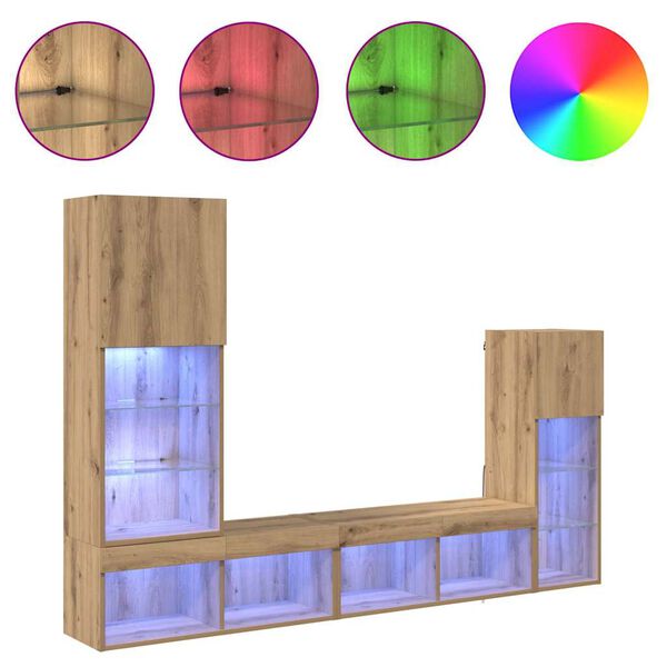 vidaXL &Mu;&omicron;&nu;ά&delta;&epsilon;&sigmaf; &Tau;&omicron;ί&chi;&omicron;&upsilon; &Tau;&eta;&lambda;&epsilon;ό&rho;&alpha;&sigma;&eta;&sigmaf; 4 pcs Artisan Oak &Epsilon;&pi;&epsilon;&xi;&epsilon;&rho;&gamma;&alpha;&sigma;&mu;έ&nu;&omicron; &xi;ύ&lambda;&omicron;