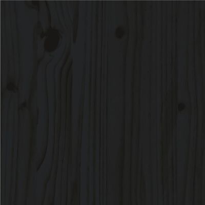 vidaXL Πλαίσιο Κρεβατιού Μαύρο 135x190 εκ. από Μασίφ Ξύλο Double