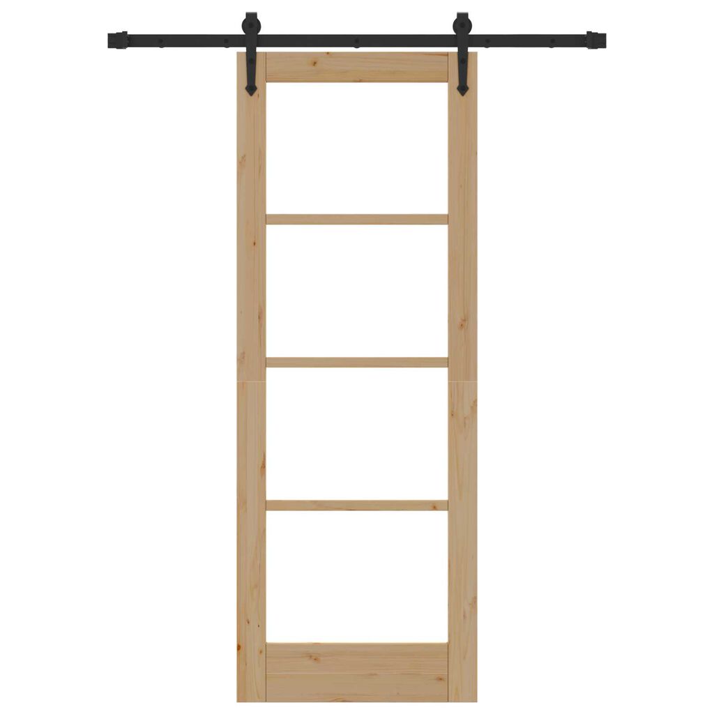 vidaXL Συρόμενη Πόρτα ORKDAL Καφέ 73.5 x 198.5 εκ. Ξύλο και μέταλλο