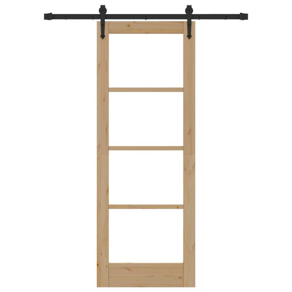 vidaXL Συρόμενη Πόρτα ORKDAL Καφέ 73.5 x 198.5 εκ. Ξύλο και μέταλλο