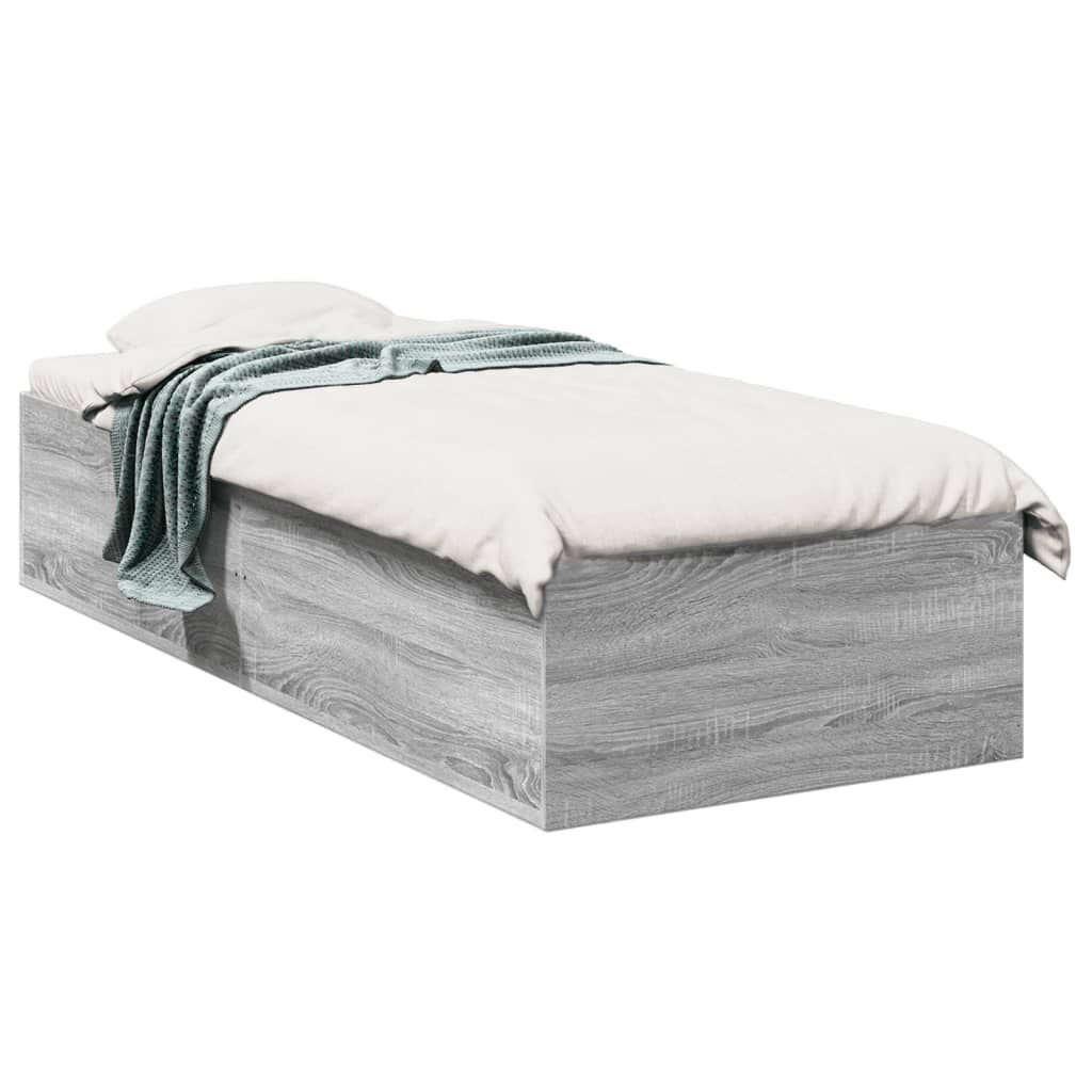 vidaXL Πλαίσιο Κρεβατιού Γκρι Sonoma 90x200 εκ. Επεξεργασμένο Ξύλο