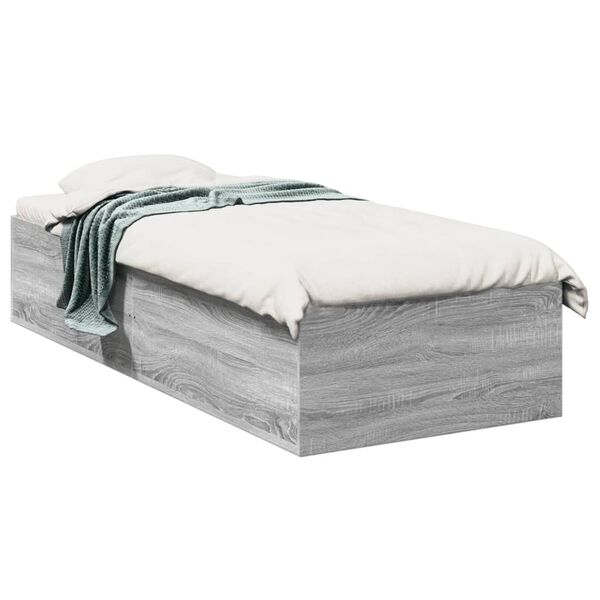 vidaXL Πλαίσιο Κρεβατιού Γκρι Sonoma 90x200 εκ. Επεξεργασμένο Ξύλο