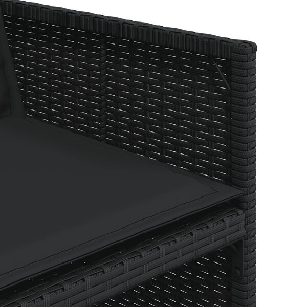 vidaXL Σετ Τραπεζαρίας Κήπου 9 τεμ Μαύρο από Συνθ. Ρατάν με Μαξιλάρια