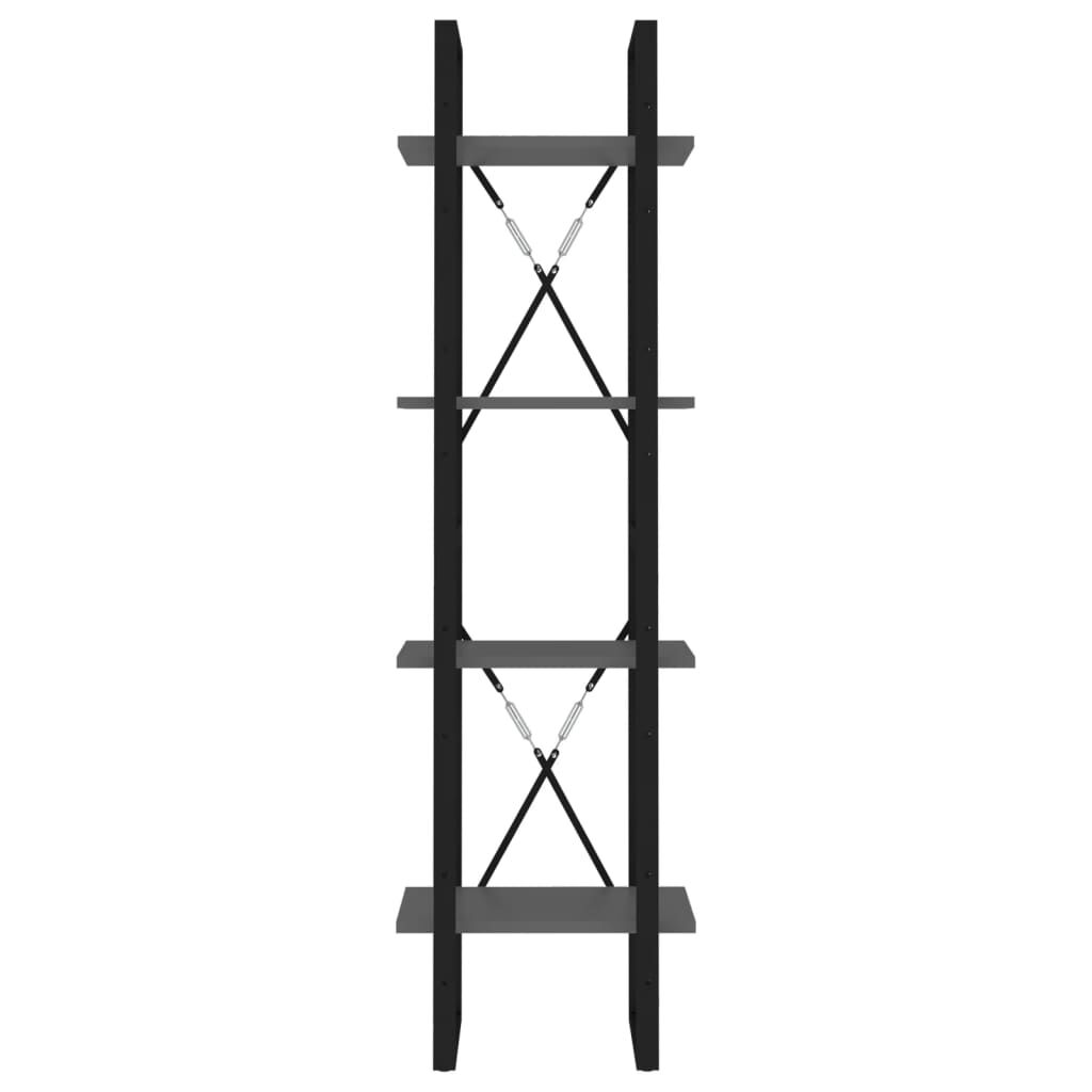 vidaXL Βιβλιοθήκη με 4 Ράφια Γκρι 40 x 30 x 140 εκ. από Επεξ. Ξύλο