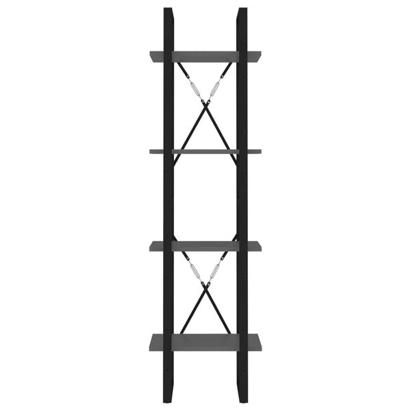 vidaXL Βιβλιοθήκη με 4 Ράφια Γκρι 40 x 30 x 140 εκ. από Επεξ. Ξύλο
