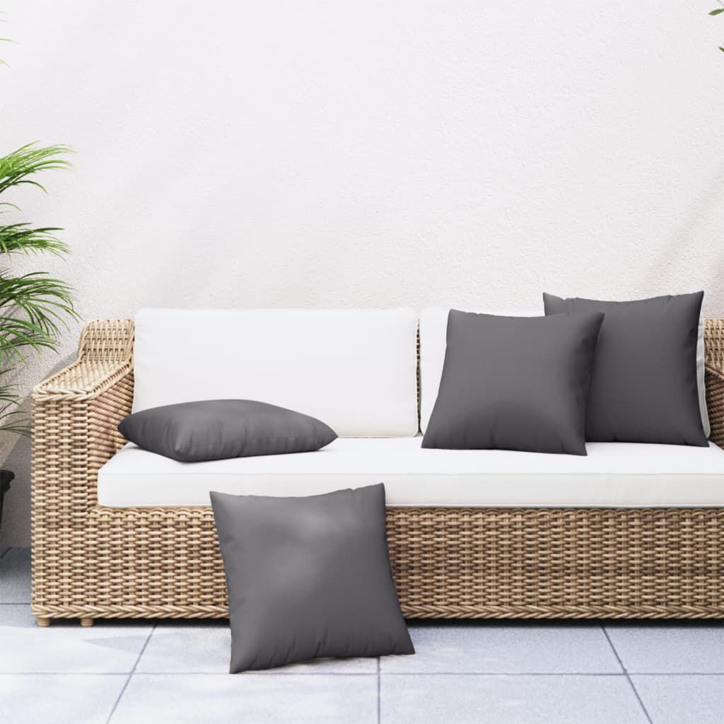 vidaXL Μαξιλάρια Διακοσμητικά 4 τεμ. Ανθρακί 60 x 60 εκ. Υφασμάτινα