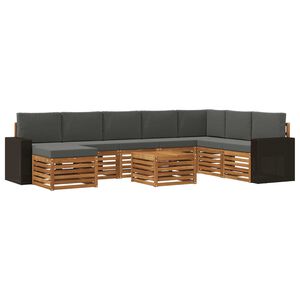 vidaXL &Sigma;&epsilon;&iota;&rho;ά &Kappa;&alpha;&nu;&alpha;&pi;έ &Epsilon;&xi;&omega;&tau;&epsilon;&rho;&iota;&kappa;&omicron;ύ &mu;&epsilon; &mu;&alpha;&xi;&iota;&lambda;ά&rho;&iota; 9 pcs &Phi;&upsilon;&sigma;&iota;&kappa;ό &kappa;&alpha;&iota; &Alpha;&nu;&theta;&rho;&alpha;&kappa;ί
