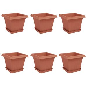 vidaXL &Gamma;&lambda;ά&sigma;&tau;&rho;&epsilon;&sigmaf; &phi;&upsilon;&tau;ώ&nu; 6 pcs &Kappa;&epsilon;&rho;&alpha;&mu;&iota;&delta;ί 20 x 20 x 16 &epsilon;&kappa; &Pi;&lambda;&alpha;&sigma;&tau;&iota;&kappa;ό