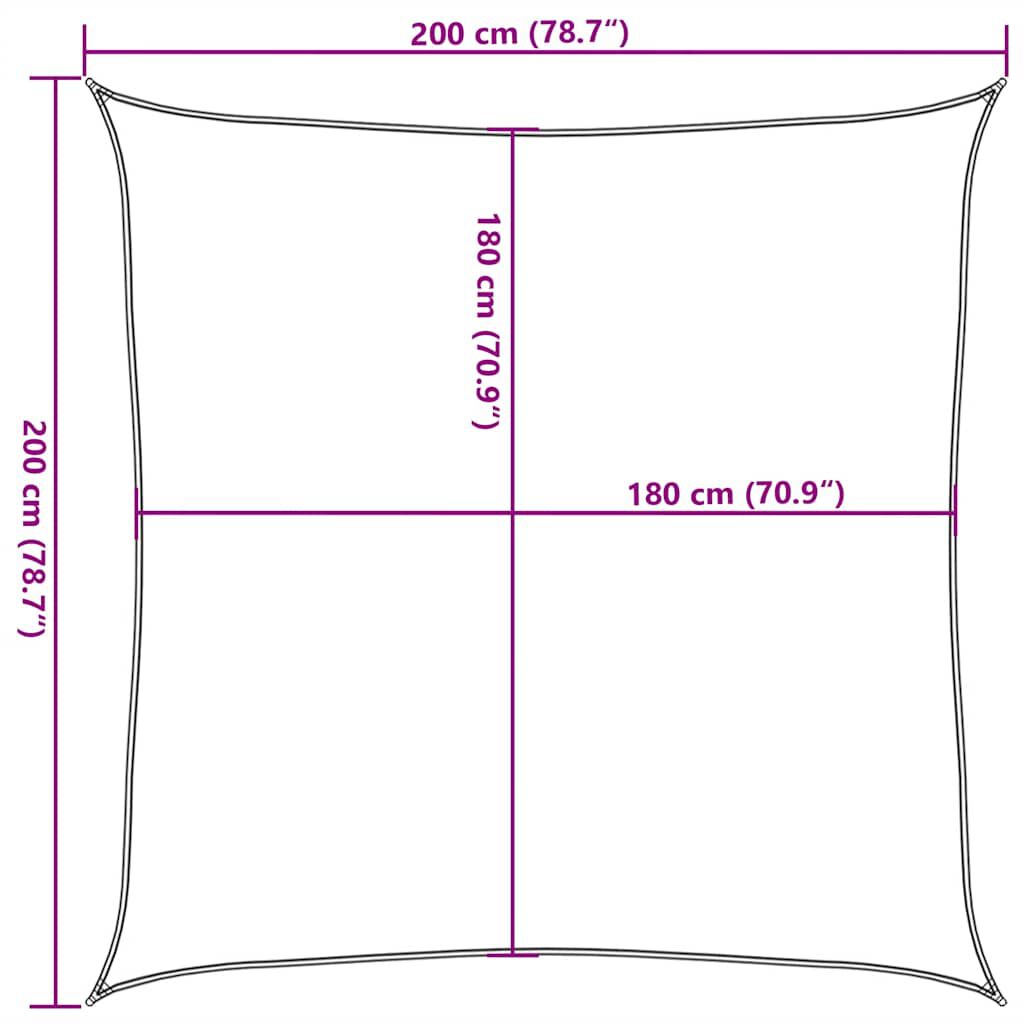 vidaXL Πανί Σκίασης Taupe 2 x 2 μ. από HDPE 160 γρ./μ²