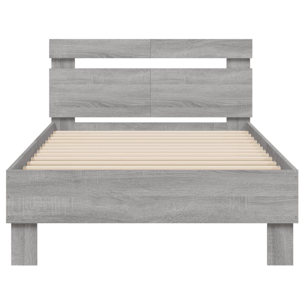 vidaXL Πλαίσιο Κρεβατιού με Κεφαλάρι Γκρι Sonoma 100x200εκ. Επεξ. Ξύλο