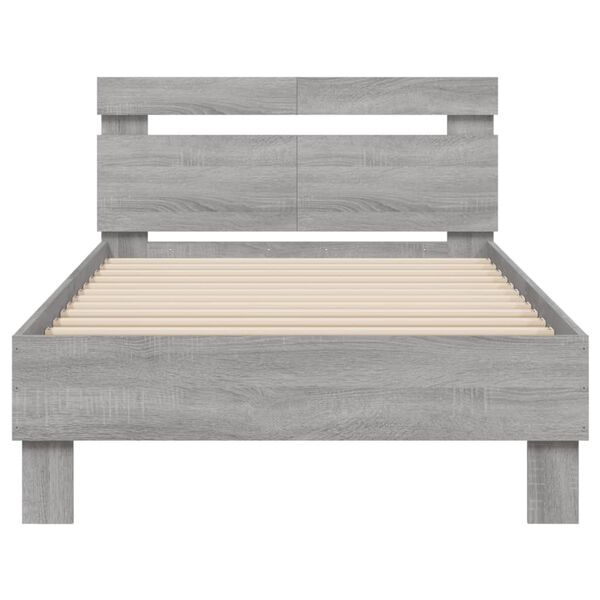 vidaXL Πλαίσιο Κρεβατιού με Κεφαλάρι Γκρι Sonoma 100x200εκ. Επεξ. Ξύλο