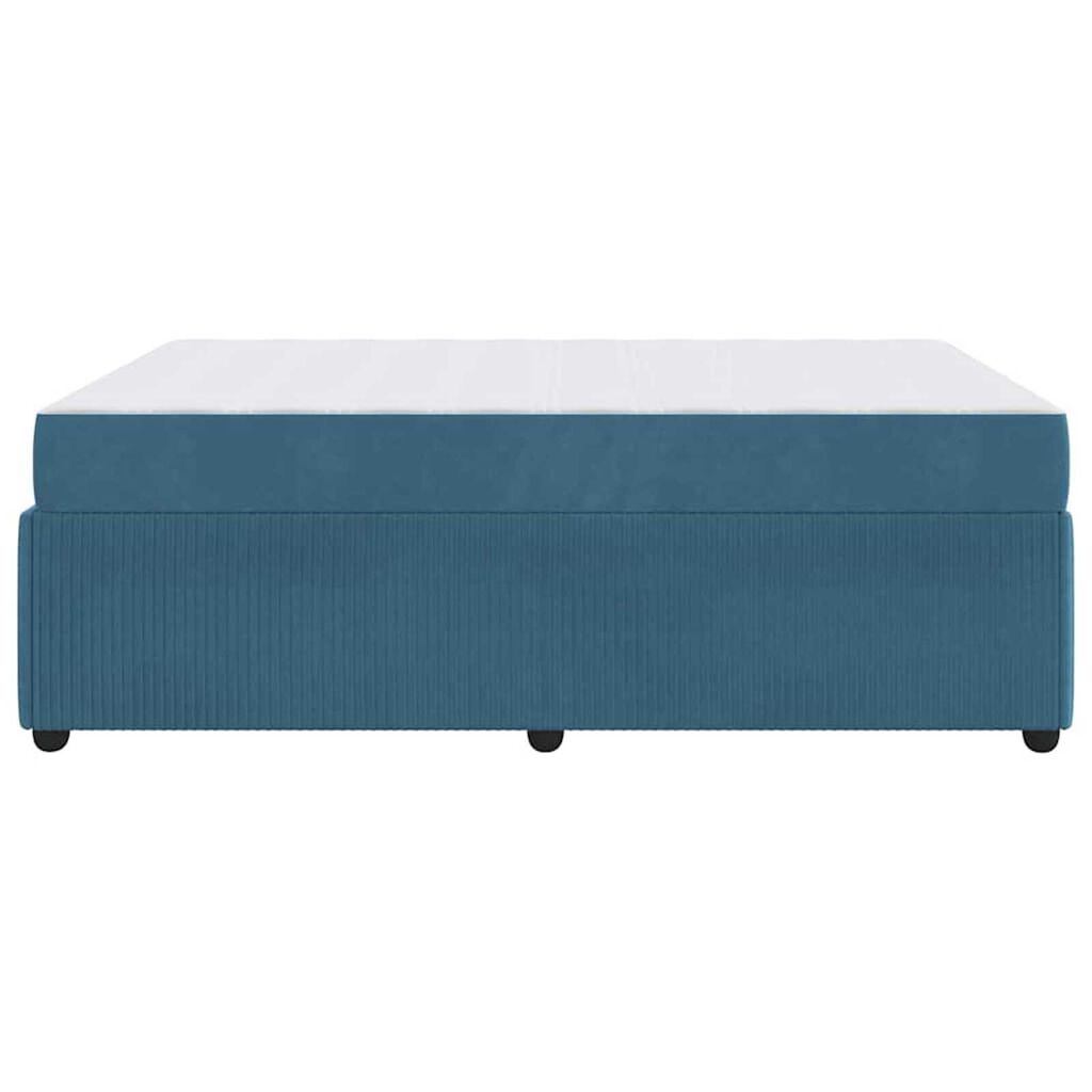vidaXL Σκελετός κρεβατιού με στρώμα Μπλε 160 x 200 cm Βελούδο