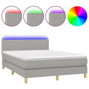 vidaXL &Kappa;&rho;&epsilon;&beta;ά&tau;&iota; Boxspring &mu;&epsilon; &Sigma;&tau;&rho;ώ&mu;&alpha; & LED &Alpha;&nu;.&Gamma;&kappa;&rho;&iota; 140x200 &epsilon;&kappa; &Upsilon;&phi;&alpha;&sigma;&mu;ά&tau;&iota;&nu;&omicron;