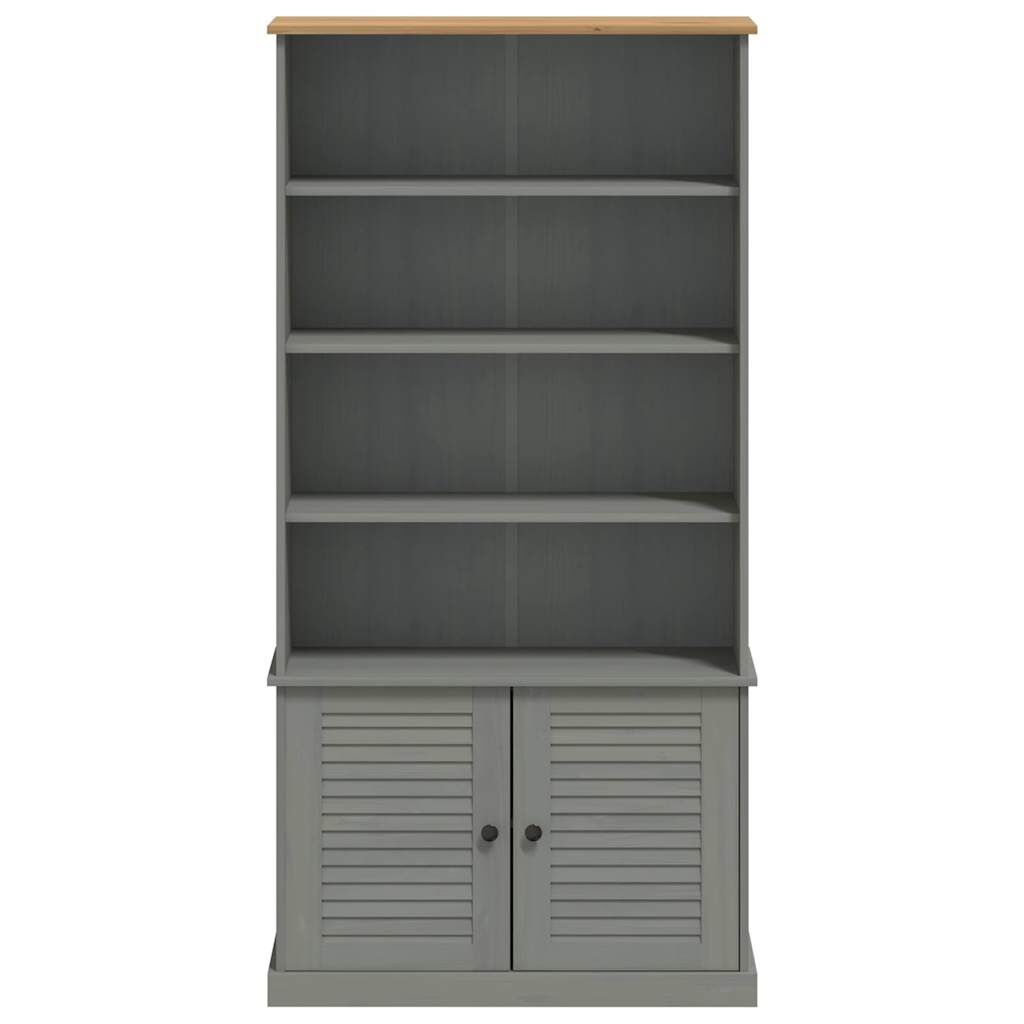 vidaXL Βιβλιοθήκη VIGO Γκρι 85 x 35 x 170 εκ. από Μασίφ Ξύλο Πεύκου