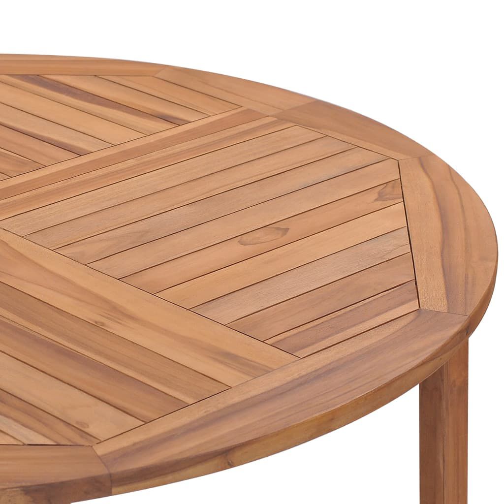 vidaXL Τραπεζαρία Κήπου Ø110x75 εκ. από Μασίφ Ξύλο Teak