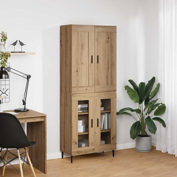 vidaXL Highboard 2 pcs Artisan Oak &Epsilon;&pi;&epsilon;&xi;&epsilon;&rho;&gamma;&alpha;&sigma;&mu;έ&nu;&omicron; &xi;ύ&lambda;&omicron;