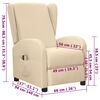 vidaXL Πολυθρόνα Μασάζ Ηλεκτρική Κρεμ Υφασμάτινη
