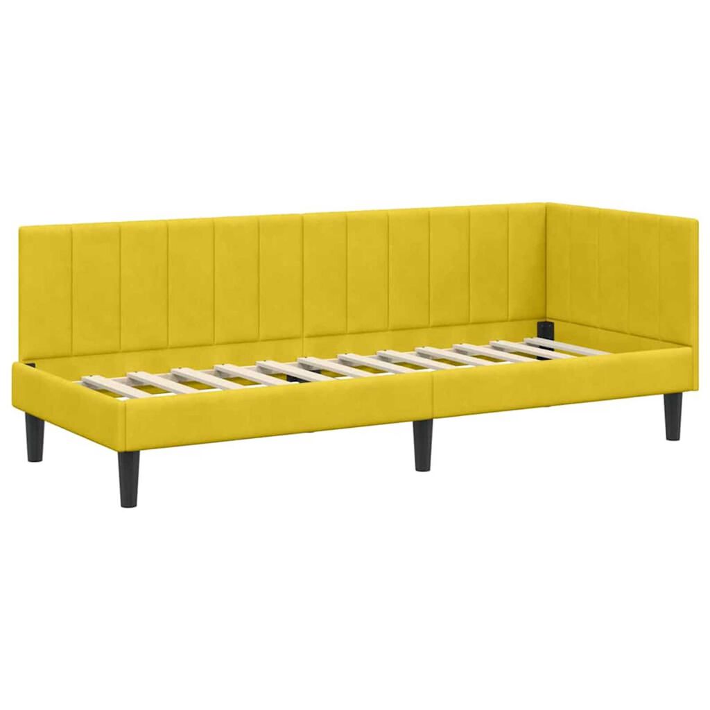 vidaXL Κρεβάτι Γωνίας με κεφαλάρι Κίτρινο 80 x 200 cm Βελούδο