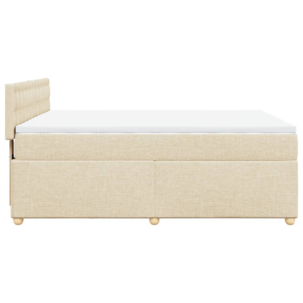 vidaXL Κρεβάτι Boxspring με Στρώμα Κρεμ 140x200 εκ. Υφασμάτινο