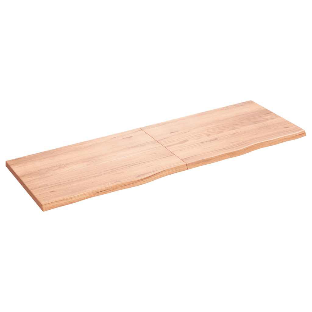 vidaXL Ράφι Τοίχου Ανοιχτό Καφέ 180x60x(2-4)εκ. Επεξ. Μασίφ Ξύλο Δρυός