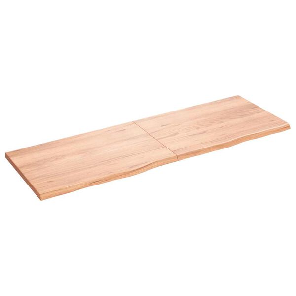 vidaXL Ράφι Τοίχου Ανοιχτό Καφέ 180x60x(2-4)εκ. Επεξ. Μασίφ Ξύλο Δρυός