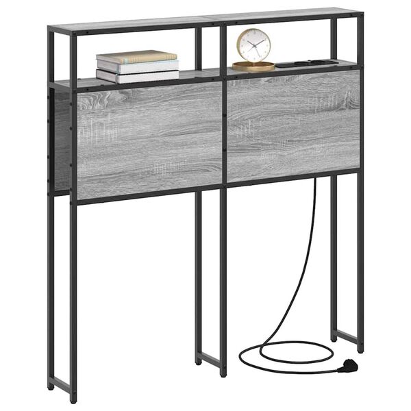 vidaXL Κεφαλάρι Αποθήκης με ράφι Γκρι sonoma 100 cm Επεξεργασμένο ξύλο