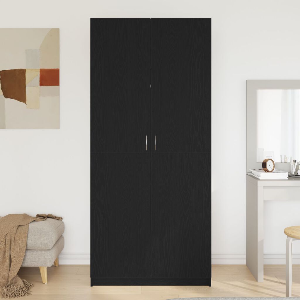 vidaXL Μαύρη Καρυδιά Ντουλάπα 90x52x200 εκ. Από Ξύλο