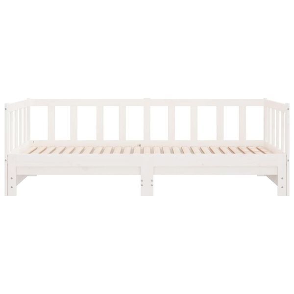 vidaXL Καναπές Κρεβάτι Συρόμενος Λευκός 2x(90x200) εκ. Μασίφ Πεύκο