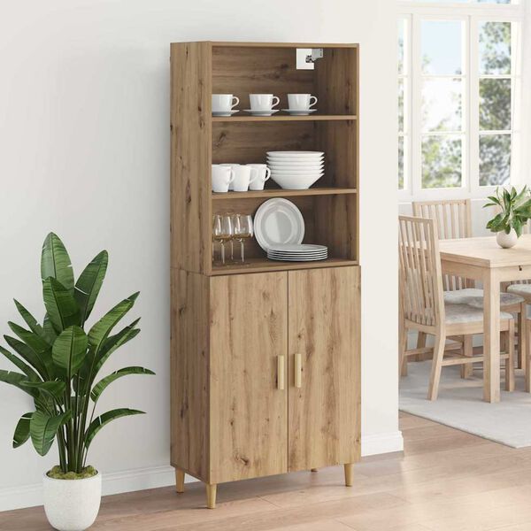 vidaXL Highboard Artisan Oak 69,5 x 32,5 x 180 &epsilon;&kappa; &Epsilon;&pi;&epsilon;&xi;&epsilon;&rho;&gamma;&alpha;&sigma;&mu;έ&nu;&omicron; &xi;ύ&lambda;&omicron;