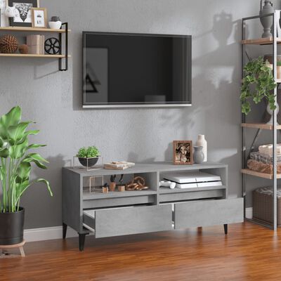 vidaXL Έπιπλο Τηλεόρασης Γκρι Σκυρ. 100 x 34,5 x 44,5 εκ. Επεξ. Ξύλο