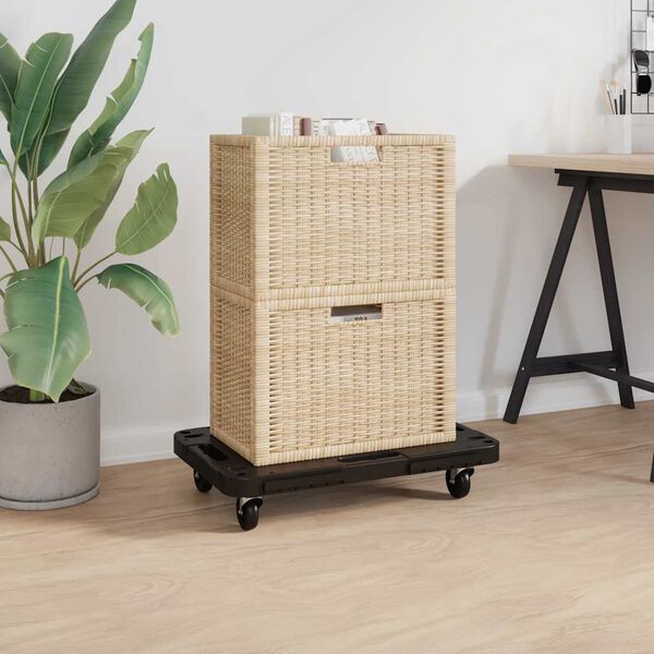 vidaXL Τρόλεϊ Μεταφοράς 5 Τεμ. Μαύρα 58 x 38 x 12 εκ. Πολυπροπυλένιο