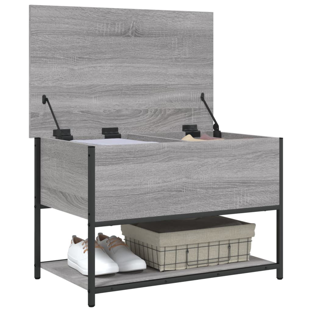vidaXL Παγκάκι Αποθήκευσης Γκρι Sonoma 70x42,5x47εκ Επεξεργασμένο Ξύλο