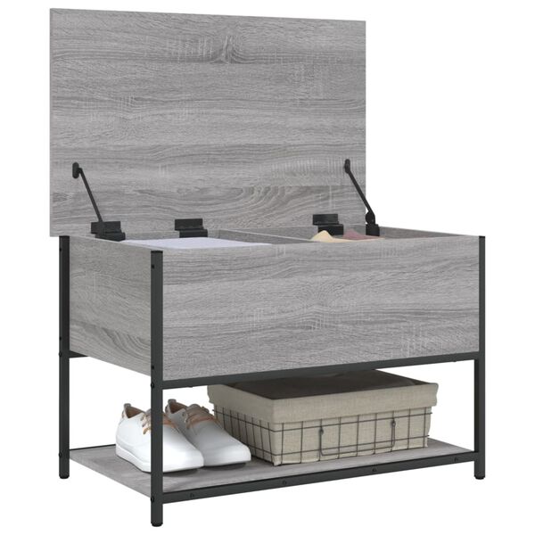 vidaXL Παγκάκι Αποθήκευσης Γκρι Sonoma 70x42,5x47εκ Επεξεργασμένο Ξύλο