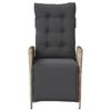 vidaXL Καρέκλα Κήπου Ανακλινόμενη Αν. Γκρι Συνθετικό Ρατάν με Υποπόδιο