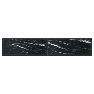 vidaXL Τραπέζι Κονσόλα Μαύρο Όψη Μαρμάρου 180x35x75,5 εκ. Ψημένο Γυαλί