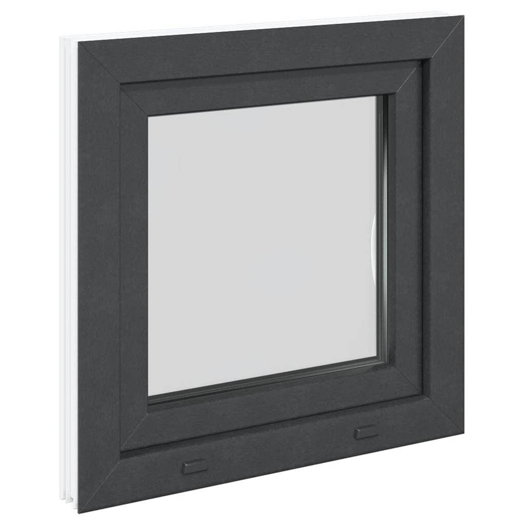 vidaXL Παράθυρο Υπογείου "RISOR" 50x50 εκ. Ανακλινόμενο & Περιστρεφόμενο DIN Δεξί Ανθρακί