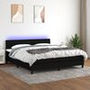 vidaXL &Kappa;&rho;&epsilon;&beta;ά&tau;&iota; Boxspring &mu;&epsilon; &Sigma;&tau;&rho;ώ&mu;&alpha; & LED &Mu;&alpha;ύ&rho;&omicron; 160x200 &epsilon;&kappa;. &Upsilon;&phi;&alpha;&sigma;&mu;ά&tau;&iota;&nu;&omicron;
