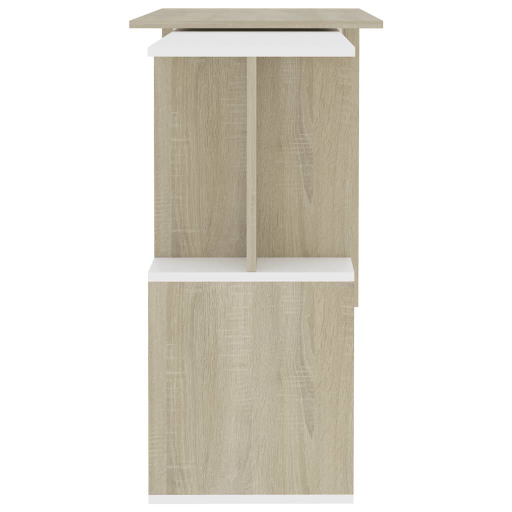 vidaXL Γραφείο Γωνιακό Λευκό/Sonoma Δρυς 200 x 50 x 76 εκ. Επεξ. Ξύλο