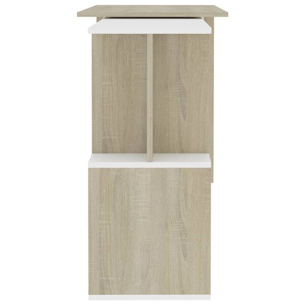 vidaXL Γραφείο Γωνιακό Λευκό/Sonoma Δρυς 200 x 50 x 76 εκ. Επεξ. Ξύλο