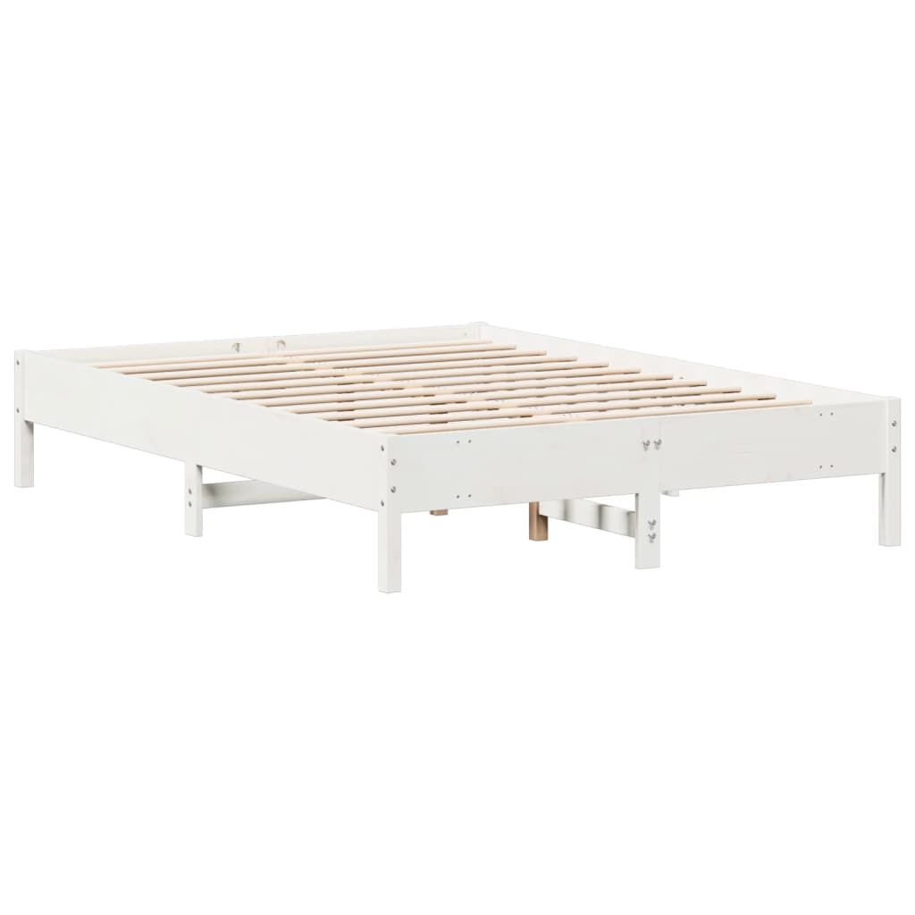 vidaXL Σκελετός Κρεβ. Χωρίς Στρώμα Λευκό 160x200 εκ Μασίφ Πεύκο