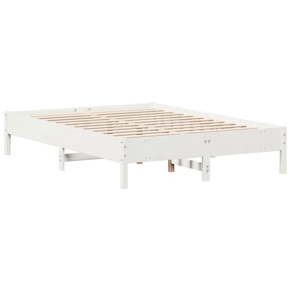 vidaXL Σκελετός Κρεβ. Χωρίς Στρώμα Λευκό 160x200 εκ Μασίφ Πεύκο