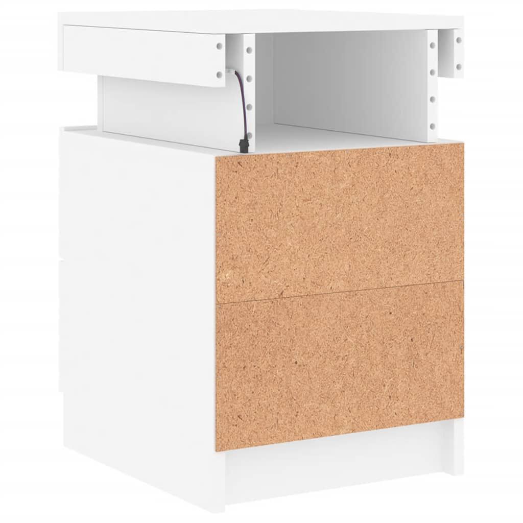 vidaXL Κομοδίνο με Φώτα LED Λευκό 35 x 39 x 55 εκ.