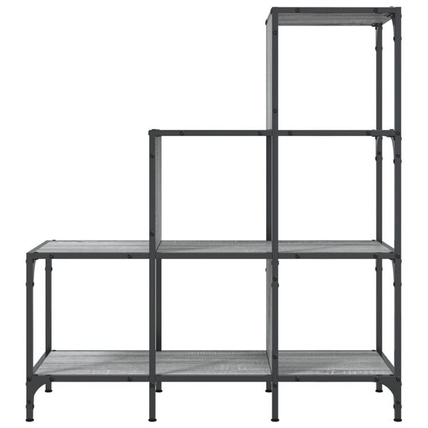 vidaXL Βιβλιοθήκη Γκρι Sonoma 92x30x102 εκ. Επεξεργ. Ξύλο & Μέταλλο