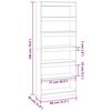 vidaXL Βιβλιοθήκη/Διαχωρισ. Χώρου Γκρι Σκυρ. 80x30x198 εκ. Επεξ. Ξύλο