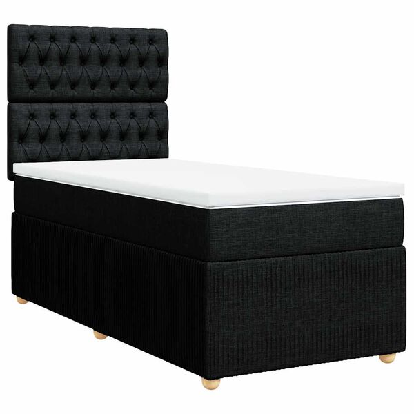 vidaXL &Kappa;&rho;&epsilon;&beta;ά&tau;&iota; Boxspring &mu;&epsilon; &Sigma;&tau;&rho;ώ&mu;&alpha; &Mu;&alpha;ύ&rho;&omicron; 80 x 200 &epsilon;&kappa;. &Upsilon;&phi;&alpha;&sigma;&mu;ά&tau;&iota;&nu;&omicron;